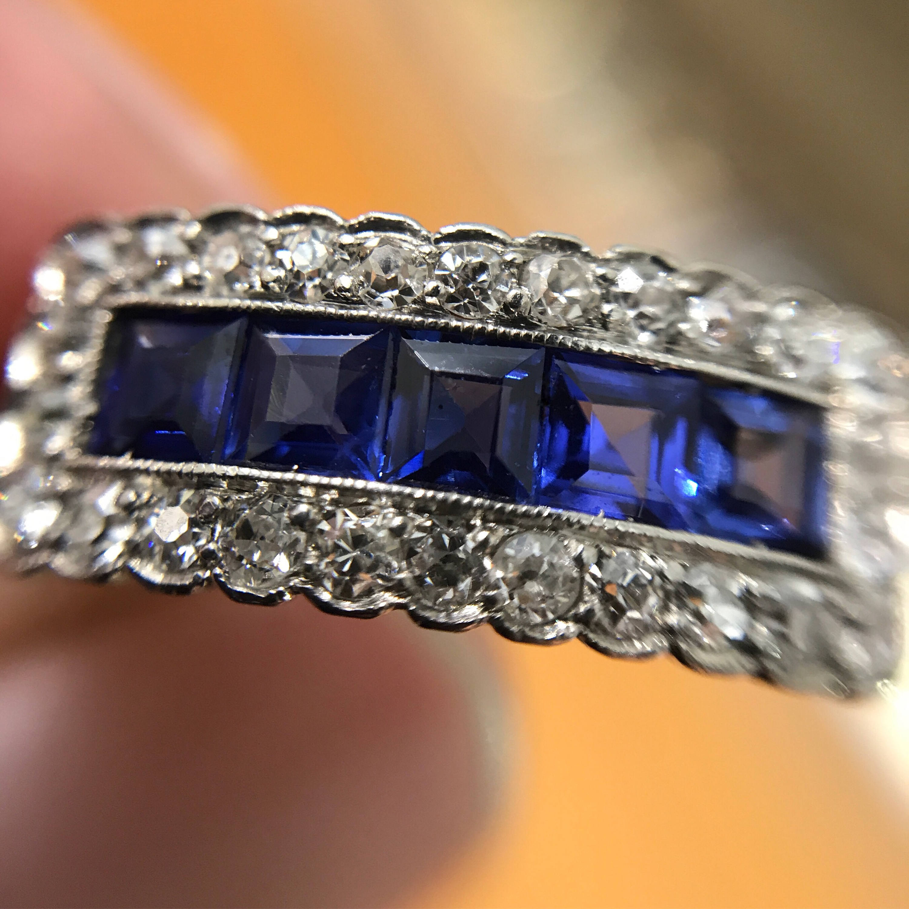 Edwardian/Art Deco sapphire and diamond ring from about 1920 | Karen ...