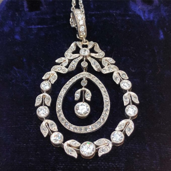 Edwardian diamond pendant, circa 1910 | Karen Deakin Antiques