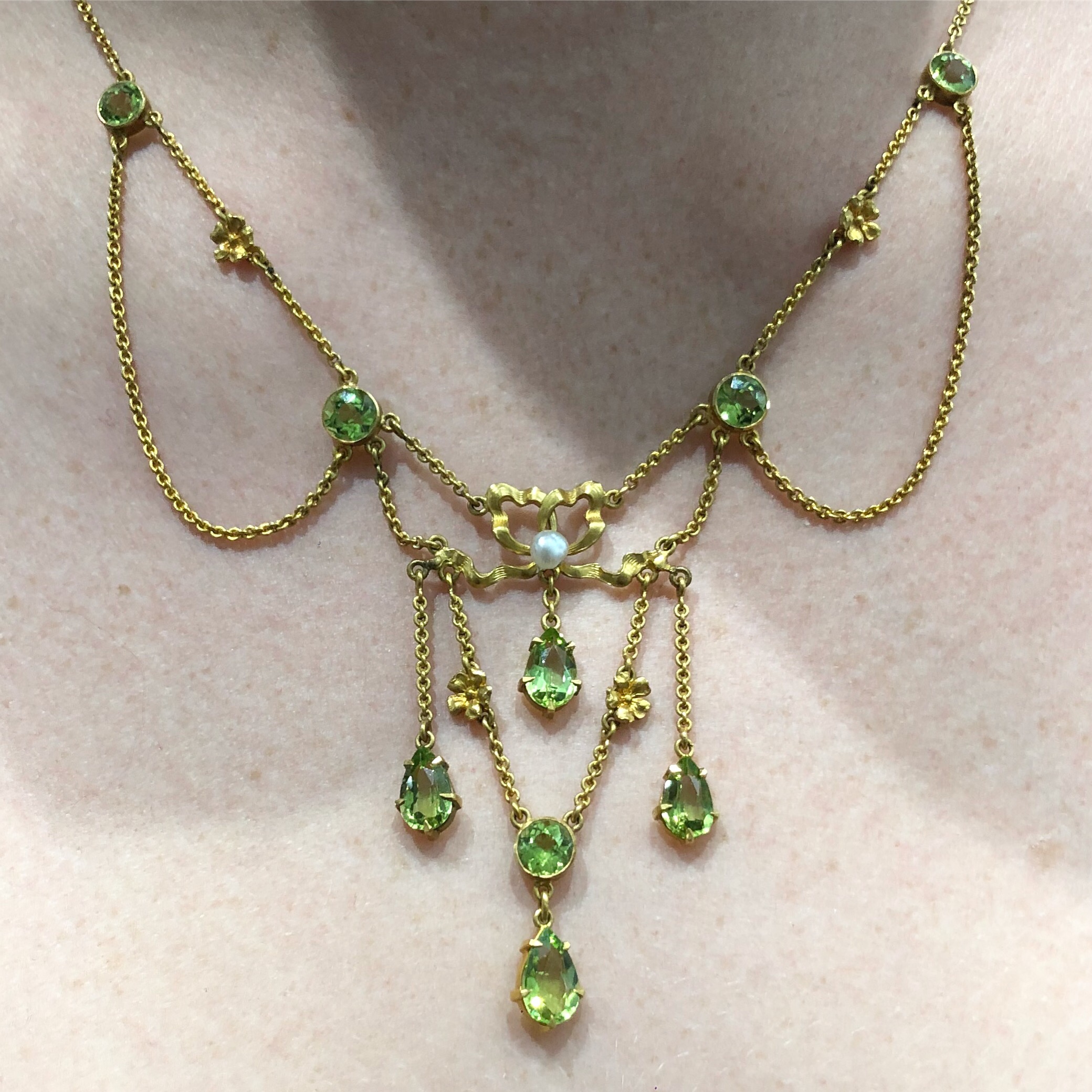 Sterling Silver Peridot Filigree Necklace – M. Lowe and Co.