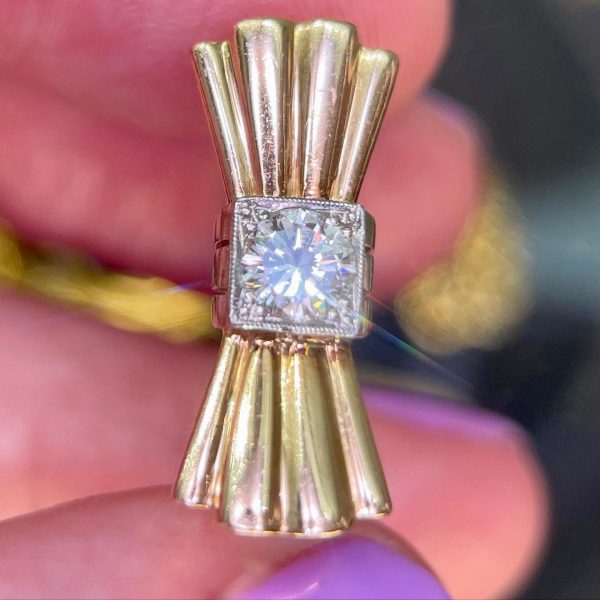 SOLD Retro diamond bow ring, circa 1950 Karen Deakin Antiques